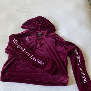 Harry Potter crushed velvet crop hoodie